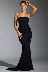 Embellished Corset Gown with Fishtail Train