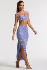 Embellished Mesh Gown Skirt