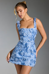 Floral Applique Corset Mini Dress