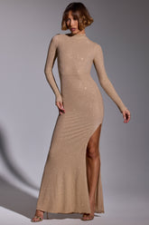 Embellished Gold Evening Gown