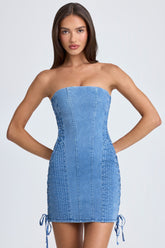 Quilted Denim Mini Dress