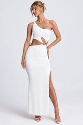 One Shoulder Evening Gown with Waist Cutout