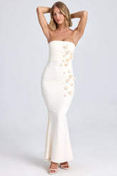 Floral Applique Fishtail Maxi Dress