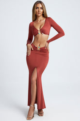 Hardware Detail Fishtail Maxi Skirt