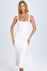 Lace Trim Fishtail Midi Dress