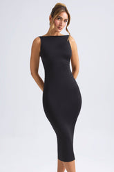 Ruched Open Back Midi Dress
