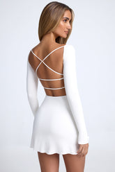 Open Back Mini Dress with Flared Sleeves