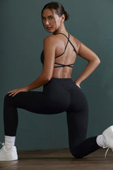 Scoop Neck Open Back Sports Bra