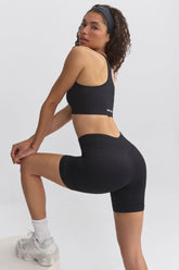 Sculpting Ribbed Biker Shorts