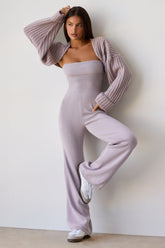 Lavender Chunky Knit Jumpsuit