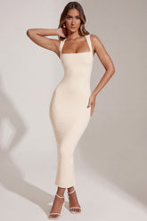 Square Neck Midi Bodycon Dress