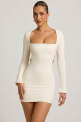 Pearl Detail Cut Out Mini Dress