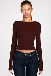Ruched Long Sleeve Modal Top