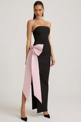 Strapless Bow Detail Maxi Dress