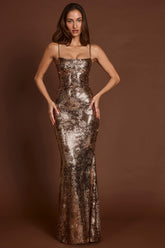 Sequin Fishtail Maxi Dress