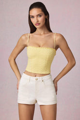 High Waist A Line Denim Shorts