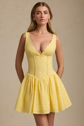 Romantic Broderie Anglaise Mini Dress with Bow Detail