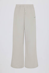 Button Detail Wide Leg Joggers
