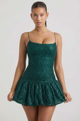 Sparkling Bubble Hem Mini Dress