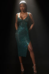 Embellished Open Back Midi Dress