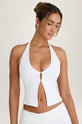 Open Front Halterneck Top