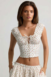 Ruched Corset Top with Sweetheart Neckline