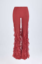 Ruffled Flared Trousers