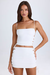 Ruched Cut Out Mini Skirt