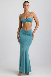 Slinky Jersey Maxi Skirt with Hardware Detail