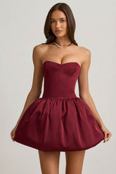 Convertible Bow Back Bubble Hem Dress