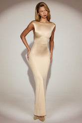 Twist Back Satin Maxi Dress