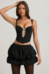 Layered Bubble Hem Mini Skirt