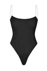 Soft Mesh Bodysuit with Clear Straps