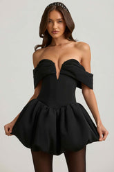Off Shoulder Corset Dress with Bubble Hem