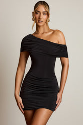Off Shoulder Draped Mini Dress