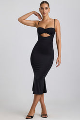 Slinky Jersey Ruched Cut Out Dress