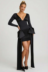 Bow Detail Ruched Mini Dress