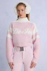 Powder Pink Cropped Knit Jumper