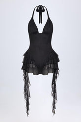 Ruffled Halterneck Bodysuit