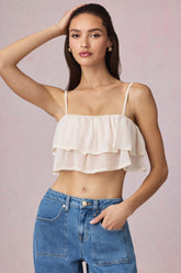 Ruffled Cropped Camisole Top