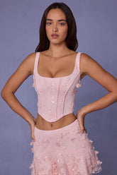 Embellished Lace Up Corset Top