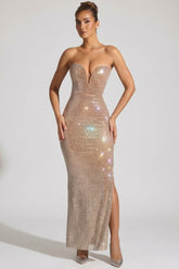 Embellished Plunge Gown
