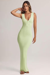 Button Detail Maxi Dress