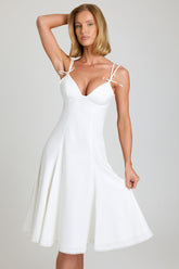 Romantic Bow Detail Lace Trim Midi Dress