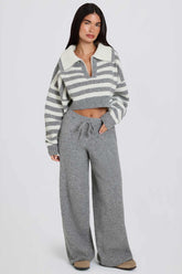 Slouchy Knit Wide Leg Joggers