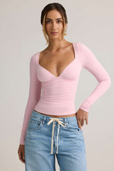 Ruched Modal Long Sleeve Top