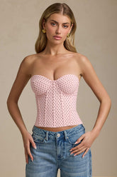 Lace Up Strapless Corset Top