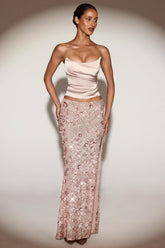 Floral Embellished Fishtail Maxi Skirt