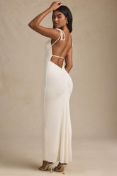 Textured Open Back Maxi Dress