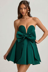 Strapless Corset Mini Dress with Oversized Bow